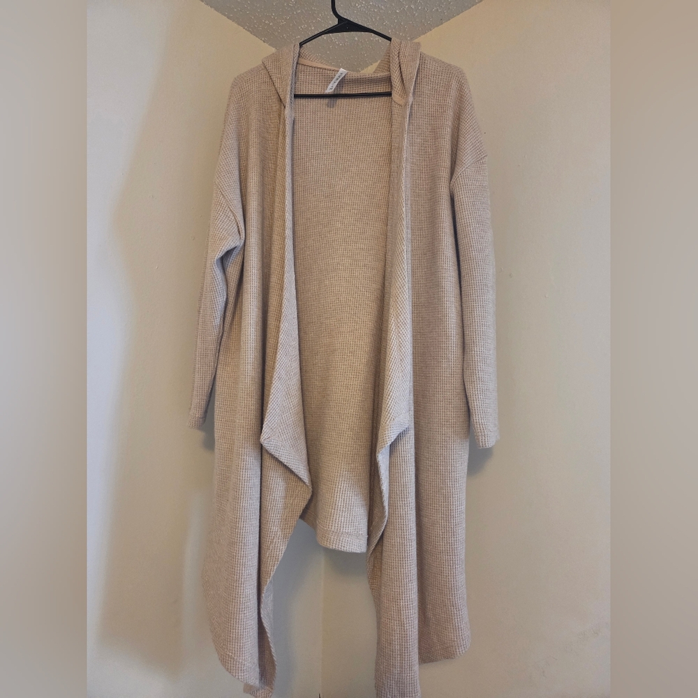 Elegant Beige Open-Front Cardigan